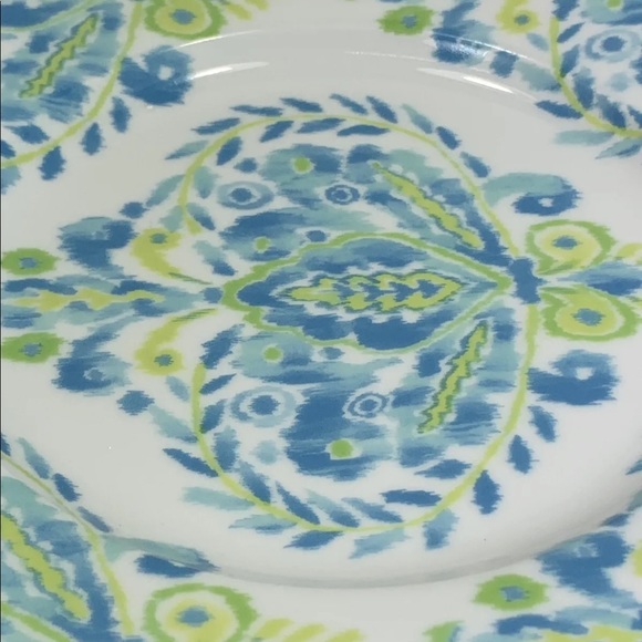 ⭐️2 Dena Home Johara Salad Plates Blue Green Ikat Pattern - Picture 7 of 7